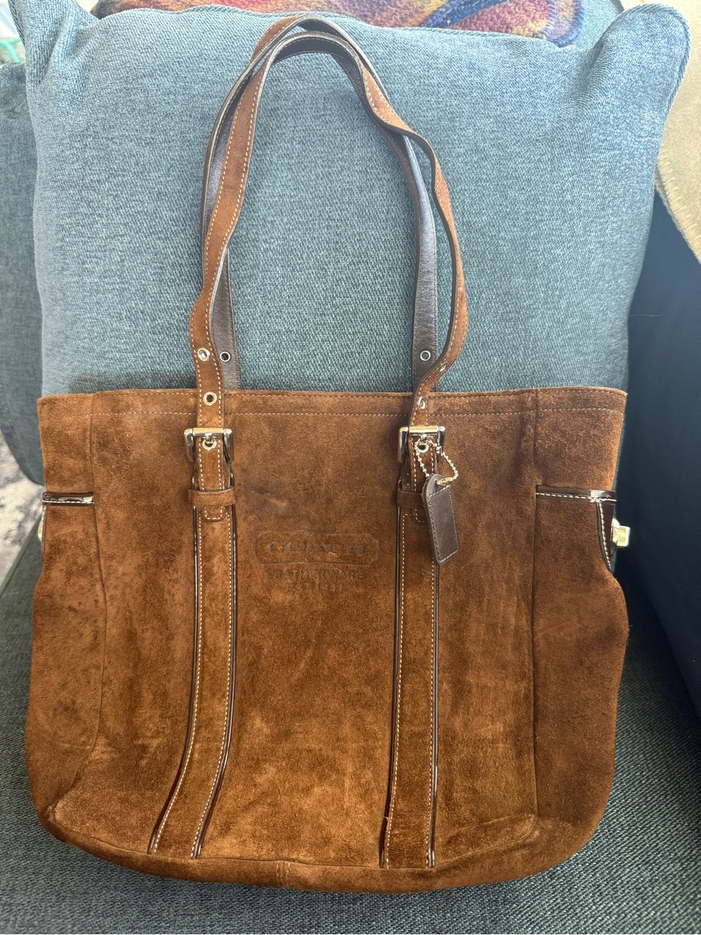 Coach Brown Suede Women’s Tote Bag w/leather straps